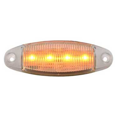 Peterson M178A-MVC Led Marker/ Clearance, P2, Oblong, Clear Lens, 4.7″X1.50″, Multi-Volt, Amber, Clear Lens, Bulk Pack