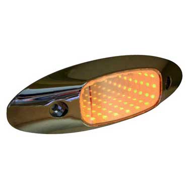 Peterson M179A Led Auxiliary, Oval, W/ Chrome Bezel, 6.45″X2.16″, Amber, Bulk Pack