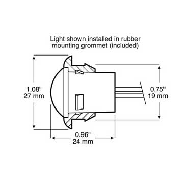 Peterson 181KR-MV Led Marker/ Clearance, Pc-Rated, Round, Kit, 0.75″, Multi-Volt, Red, Poly Bag