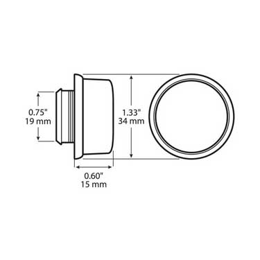 Peterson 186CTP-BT3 Led Auxiliary Tpms Malfunction Light Dot Xl W/ .180 Bullets, 1.375″, White, Poly Bag