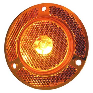 Peterson 190FA Led Marker/ Clearance, Round, Reflex Flange 2″ 12V, Amber, Poly Bag