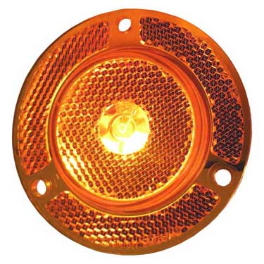 Peterson M190FA Led Marker/ Clearance, P2, Round, Reflex Flange, 2.0″, Amber, Bulk Pack