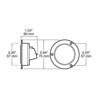 Peterson M194FA Led Marker/ Clearance, P2, Round, Amp, W/ Flange, 2.0″, Amber, Bulk Pack