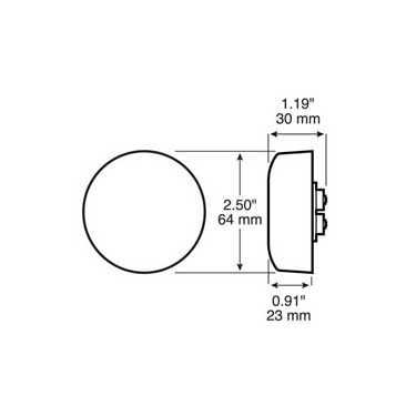 Peterson M163R Led Marker/ Clearance, Pc-Rated, Round, 2.5″, Red, Bulk Pack