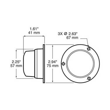 Peterson P209SA-MV Led Marker/Clearance Pc-Rated, 2″ Round Amp, Surface Mount, Multivolt, Amber, Poly Pack