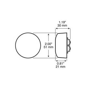 Peterson 165R-MV Led Marker/ Clearance, Pc-Rated Round, 2″ Multi-Volt, Red, Poly Bag