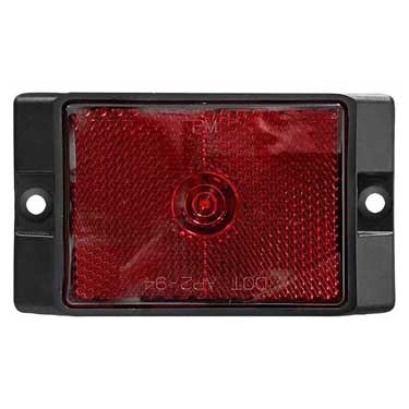 Peterson V215R Led Marker/ Clearance, P2, Rectangular, Reflex, 3.94″X1.13″, Red, Viz Pack