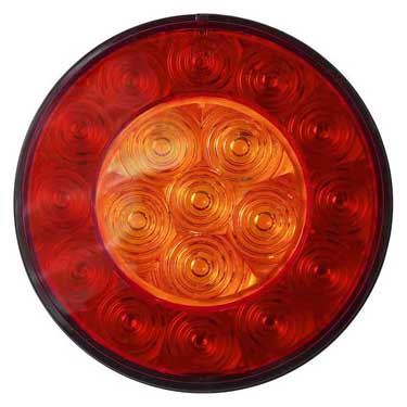 Peterson 2217A-R Led Stop/Turn/Tail, Light, Round, Ece, Grommet-Mount 4″ Multi-Volt, Amber + Red, Bulk Pack