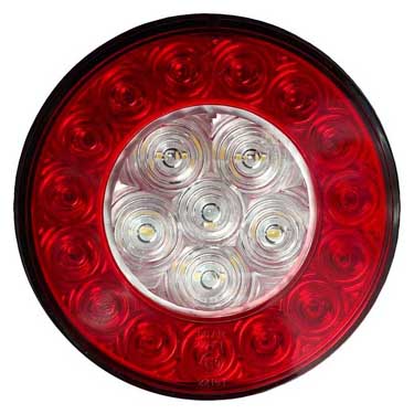 Peterson 2217F-C Led Rear Fog & Reverse Light Round, Ece, Grommet-Mount 4″ Multi-Volt, Red + White, Bulk Pack