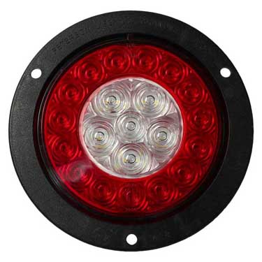 Peterson 2218F-C Led Rear Fog & Reverse Light Round, Ece, Flange-Mount 4″ Multi-Volt, Red + White, Bulk Pack