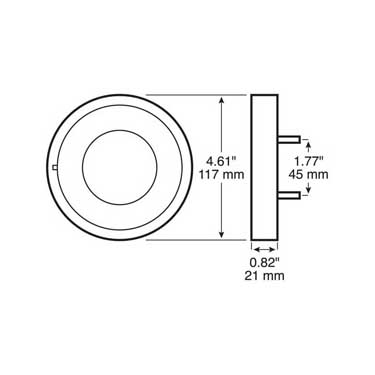 Peterson 2219A-R Led Stop/Turn/Tail, Light, Round, Ece, Stud Mount 4″ Multi-Volt, Amber + Red, Bulk Pack