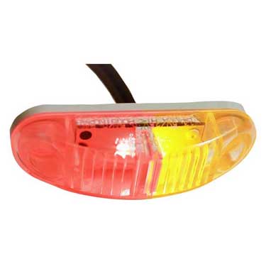 Peterson 2268A-R-MV Led Marker/ Outline Oblong, Australian Design Rules W/ Clear Multi-Volt, Amber + Red, Bulk Pack