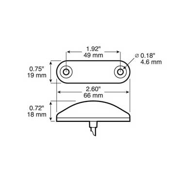 Peterson P2268A-R-MV Led Marker/ Outline Oblong, Australian Design Rules W/ Clear Multi-Volt, Amber + Red, Poly Bag