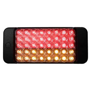 Peterson 2290A-R Led Stop/ Rear Turn/ Tail, Rectangular, Amber/Red, Ece, 40-Diode8.82″X 3.82″, Amber + Red, Poly Bag