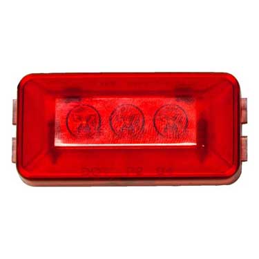 Peterson M253R Led Marker/ Clearance, P2, Rectangular, W/ Auxiliary Function, 2.5″X1.21″, Red, Bulk Pack