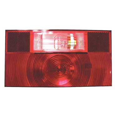 Peterson V25912 Incandescent Stop/Turn/Tail, Rectangular, Rv W/ Reflex W/ Back-Up Light, 8.5625″X4.625″, Red + White, Viz Pack