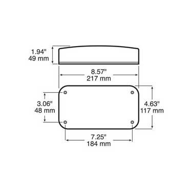 Peterson V25921 Incandescent Stop/Turn/Tail, Rectangular, Rv, W/ Reflex, 8.5625″X3.125″, Red, Viz Pack