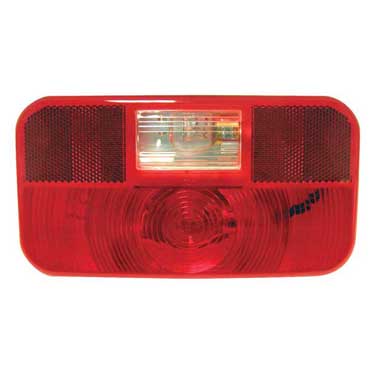 Peterson V25922 Incandescent Stop/Turn/Tail, Rectangular, Rv W/ Reflex W/ Back-Up Light, 8.5625″X3.125″, Red + White, Viz Pack