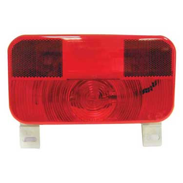 Peterson V25923 Incandescent Stop/Turn/Tail, Rectangular, Rv W/ Reflex W/ License Light & Bracket 8.5625″X4.625″, Red + White, Viz Pack