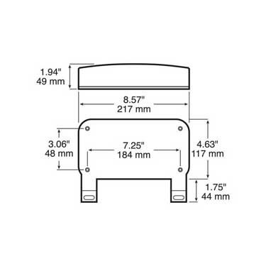 Peterson V25924 Incandescent Stop/Turn/Tail, Rectangular, Rv W/ Reflex W/ License Light & Bracket & Back-Up 8.5625″X4.625″, Red + White, Viz Pack