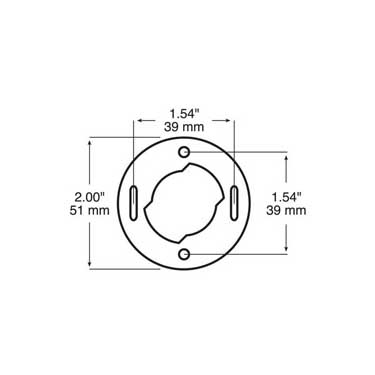 Peterson 2593 Bracket, Cam-On, Round, Surface Mount, 2″, Poly Bag