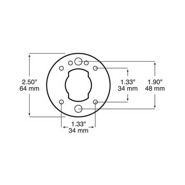 Peterson 2594 Bracket, Cam-On, Round, Surface Mount, 2.5″, Poly Bag