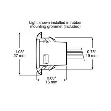 Peterson 271KR Led Marker/ Clearance, P2, Round, 3 Wire W/ Auxiliary Function, 0.75″, Red, Poly Bag