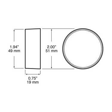 Peterson 274KR Led Auxiliary Tunnel Light Hardwired Round, Kit 2″, Red, Poly Bag