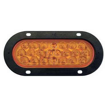 Peterson 822A-22 Led Front Park & Turn, Oval, Flange 6.5X2.25 12V, Amber, Poly Bag