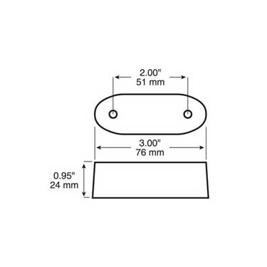 Peterson 290-09 Bracket, Low Profile, Top-Mount, 3.21X1.24, Poly Bag