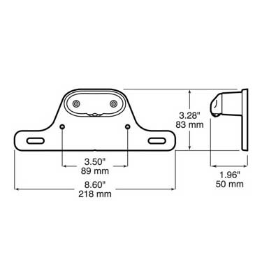 Peterson M290B-P Led License Light, Oval, W/ Poly Bracket 3″X 1.23″, White, Bulk Pack