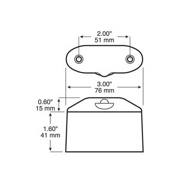 Peterson 290C-SM-BT2 Led License Light, Oval, Side Mount W/ .180 Bullets, 3″X1.23″, White, Poly Bag