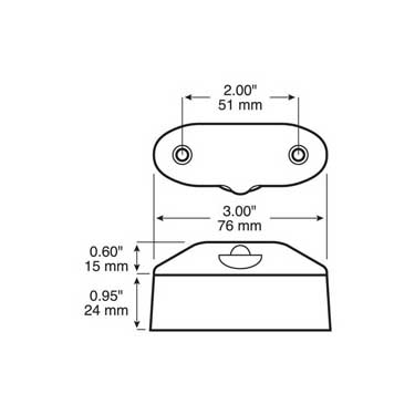 Peterson 290C-MV Led License Light, Oval, Top-Mount 3″X 1.23″ Multi-Volt, White, Poly Bag