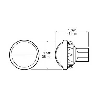 Peterson 298C Led License Light, Round, Chrome, 1.50″ Dia., White, Poly Pack