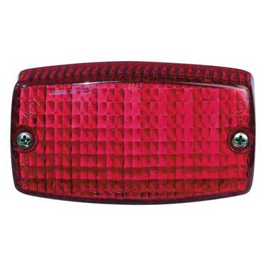 Peterson 306R Incandescent Stop/Turn/Tail, Rectangular, Surface-Mount 4.56″X 2.5″, Red, Poly Bag