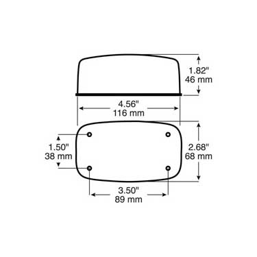 Peterson 306R Incandescent Stop/Turn/Tail, Rectangular, Surface-Mount 4.56″X 2.5″, Red, Poly Bag