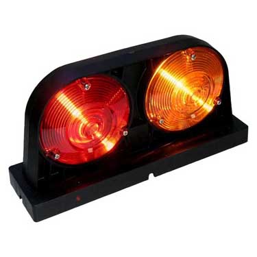 Peterson 308L Incandescent Stop/Turn/Tail, Agricultural, Round, Dual Housing, Roadside, 10.93″X5.42″, Red + Amber, Poly Bag