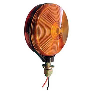 Peterson 313-2RA Incandescent Stop/ Turn, Double-Face, Round, Red/Amber, 4.125″, Red + Amber, Poly Bag