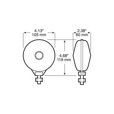 Peterson 313-2RA Incandescent Stop/ Turn, Double-Face, Round, Red/Amber, 4.125″, Red + Amber, Poly Bag