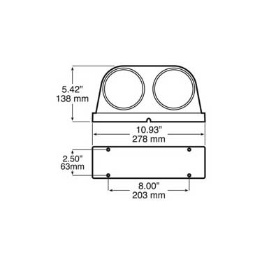 Peterson 318L Led Stop/Turn/Tail & Warninglight Round, Stripped Leads Roadside 10.93″X5.42″, Red + Amber, Bulk Pack