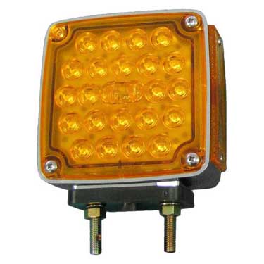 Peterson V327L Led Park/ Turn Signal, W/ Side Marker, Rectangular, Amber/Red, Roadside, 4.72″X4.59″, Amber + Red, Viz Pack