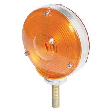 Peterson 337-2 Incandescent Turn Signal, Amber/Red, Round, Double-Face, W/ Parking Light, 4.25″, Red + Amber, Poly Bag