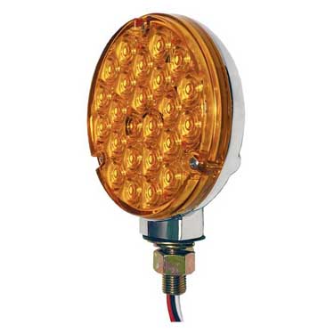 Peterson 339A-BT2 Led Park/ Turn Single-Face Round, Ped W/ .180 Bullets, 4″ 12V, Amber, Bulk Pack