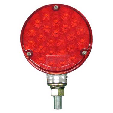 Peterson V339R Led Stop/Turn/Tail, Single-Face, Round, Pedestal, 4.10″, Red, Viz Pack