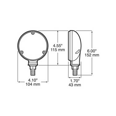 Peterson 339A-BT2 Led Park/ Turn Single-Face Round, Ped W/ .180 Bullets, 4″ 12V, Amber, Bulk Pack