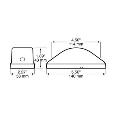 Peterson 2757 Incandescent Turn Signal/ Side Marker, Oblong, Hardwired 3/ .180 Bullets, 5.50″X2.25″, Poly Bag