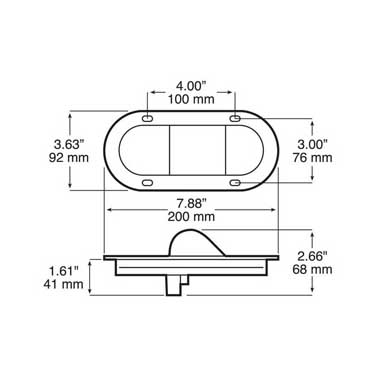 Peterson M351AF Led Mid-Turn/ Side Marker, Oval, W/ Flange, 7.88″X3.63″, Amber, Bulk Pack