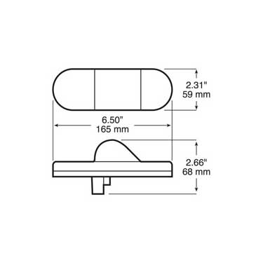 Peterson 351A Led Mid-Turn/ Side Marker, Oval, 6.5″X2.25″, Amber, Poly Bag