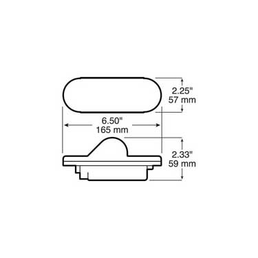 Peterson 352A Incandescent Mid-Turn Side Marker, Oval, 6.5″X2.25″, Amber, Poly Bag