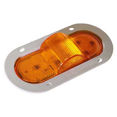 Peterson 356AF Led Mid-Turn/ Side Marker, Oval, W/ Flange, 7.88″X3.63″, Amber, Poly Bag